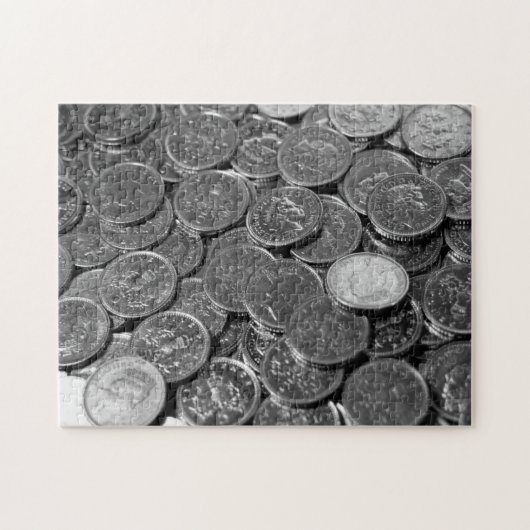 UK 5-Pence-Stücke Münzen Jigsaw Puzzle (Horizontal)