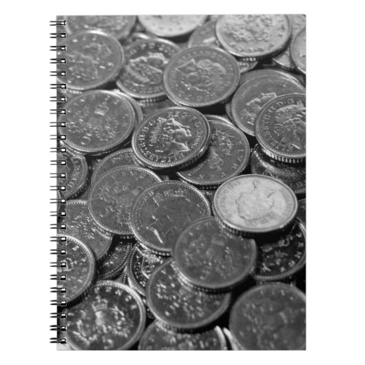UK 5-Pence-Stückmünzen Notizblock (Vorderseite)