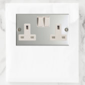 UK AC BS 1363 Plug-Socket [Britische Standard] Rechteckiger Aufkleber (Tasche)