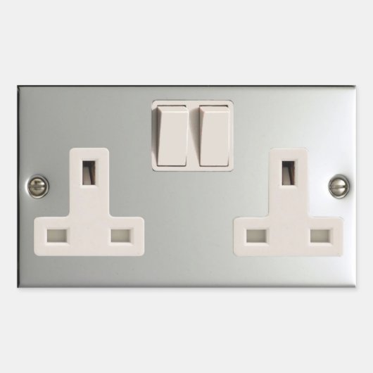 UK AC BS 1363 Plug-Socket [Britische Standard] Rechteckiger Aufkleber (Vorderseite)