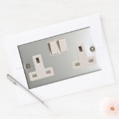 UK AC BS 1363 Plug-Socket [Britische Standard] Rechteckiger Aufkleber (Umschlag)
