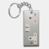 UK AC BS 1363 Plug-Socket [British Standard] Schlüsselanhänger (Vorderseite links)