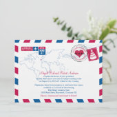 UK Air Mail Wedding Einladung (Stehend Vorderseite)