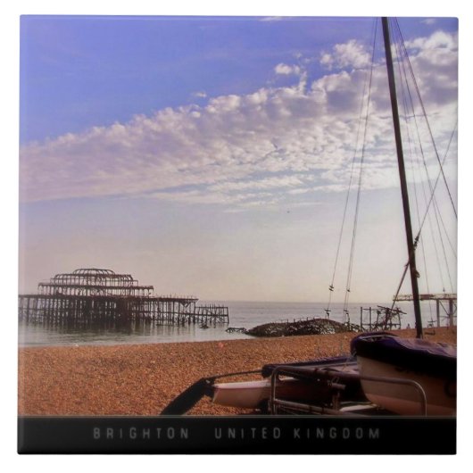 (UK) Alte Brighton Pier Keramikfliese (Vorderseite)