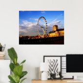 (UK) Beautiful LONDON EYE Scenery Poster (Heimbüro)