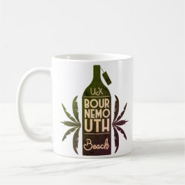UK Bournemouth Beach Green Bottle Kaffeetasse