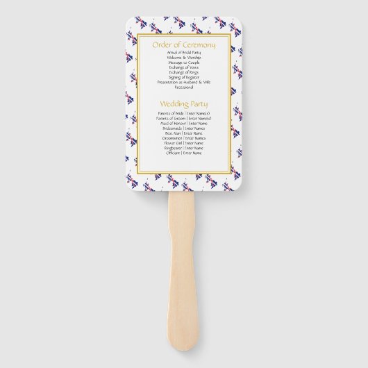 UK BRITAIN Christliches Hochzeitsprogramm Fächer (Rückseite)