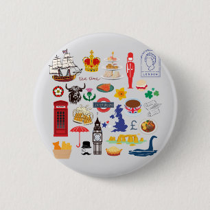 UK britische Symbole Button