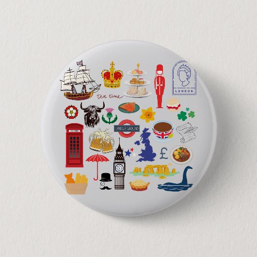 UK britische Symbole Button (Vorderseite)