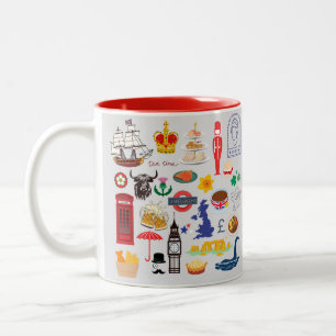 UK britische Symbole Zweifarbige Tasse