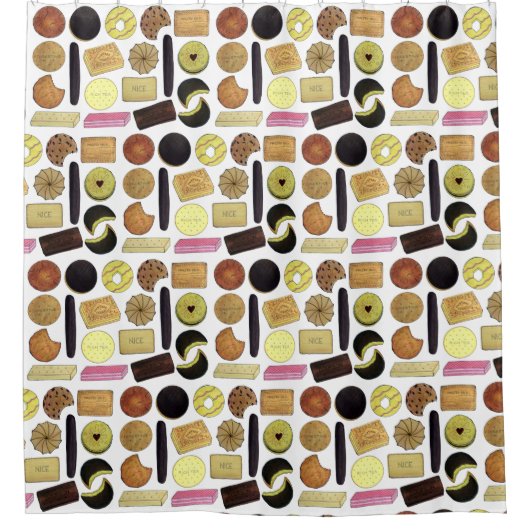 UK British Biscuits Shortbread Rich Tea Digestives Duschvorhang (Vorderseite)