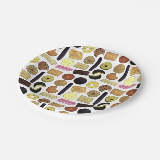 UK British Biscuits Shortbread Rich Tea Digestives Pappteller (Schrägansicht)