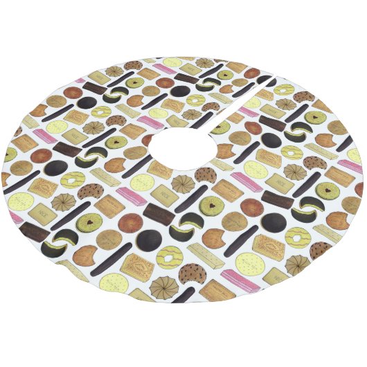 UK British Biscuits Shortbread Rich Tea Digestives Polyester Weihnachtsbaumdecke (Schrägansicht)