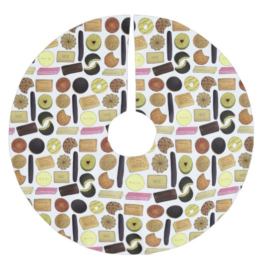 UK British Biscuits Shortbread Rich Tea Digestives Polyester Weihnachtsbaumdecke (Vorderseite)