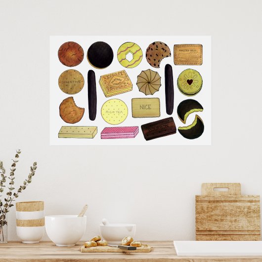 UK British Biscuits Shortbread Rich Tea Digestives Poster (Küche)