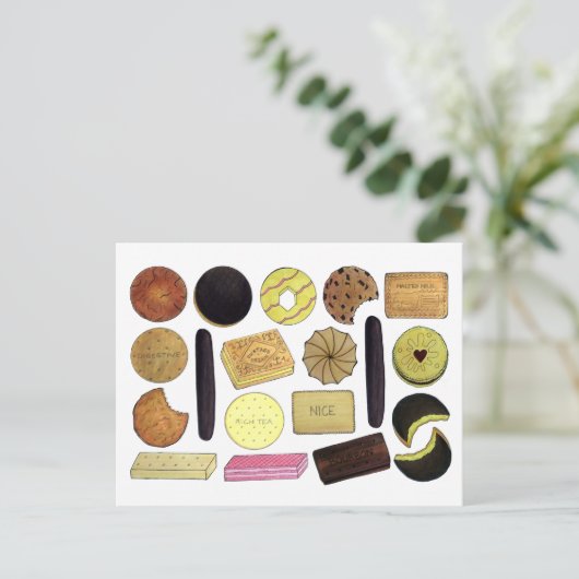 UK British Biscuits Shortbread Rich Tea Digestives Postkarte (Stehend Vorderseite)