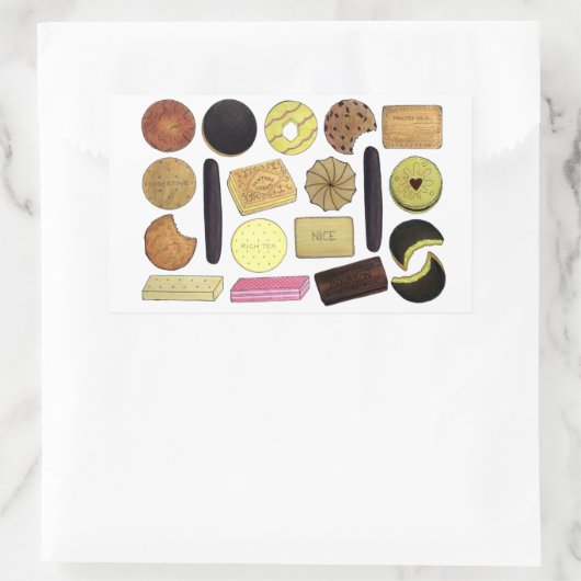 UK British Biscuits Shortbread Rich Tea Digestives Rechteckiger Aufkleber (Tasche)