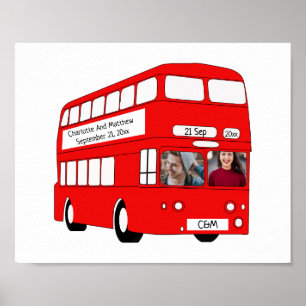 UK British London Bus Personalisiert Novelty Poster