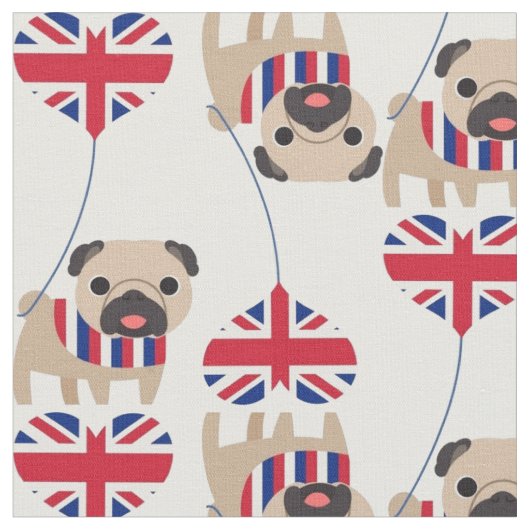 UK British Mops Fabric Stoff (Nahaufnahme)