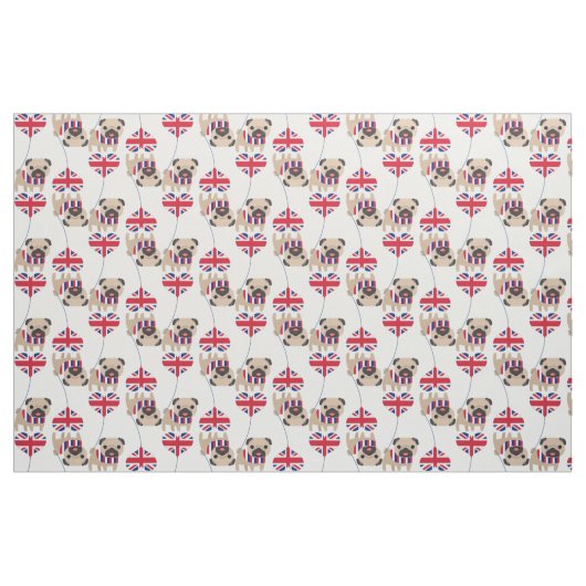 UK British Mops Fabric Stoff (Fat Quarter (45,7 x 55,9 cm))