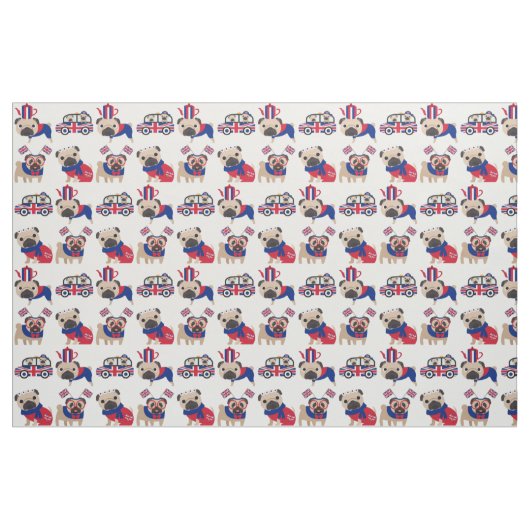 UK British Mops Fabric Stoff (Fat Quarter (45,7 x 55,9 cm))