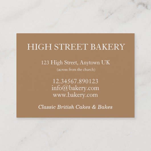 UK British Scottish Bakery Shop Dundee Cake Food Visitenkarte (Rückseite)