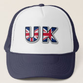 UK British Union Jack Navy Blue Trucker Hat Truckerkappe (Vorderseite)