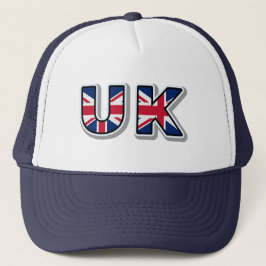 UK British Union Jack Navy Blue Trucker Hat Truckerkappe