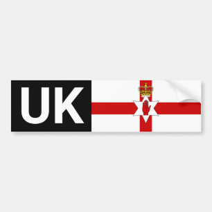 UK Car Sticker & North Ireland travel abroad Autoaufkleber