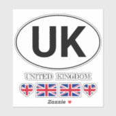 UK Car Sticker Set / British travel Union Jack /GB (Blatt)
