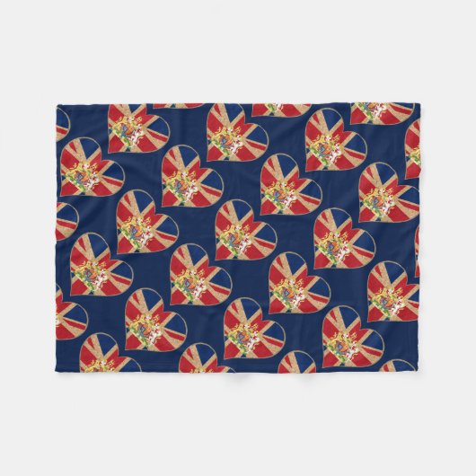 UK COA Heart Fleecedecke (Vorderseite (Horizontal))