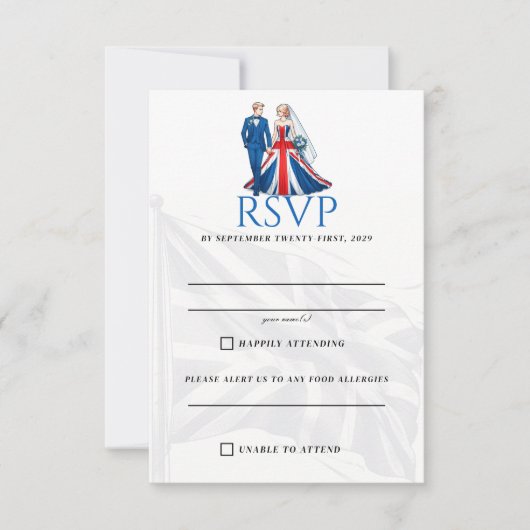 UK Couple RSVP Card (Vorderseite)