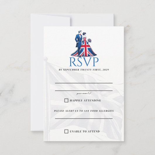 UK Couple RSVP Card (Vorderseite)
