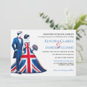 UK Couple Wedding Einladung (Stehend Vorderseite)