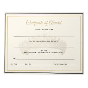UK Crown Certificates Award Notizblock
