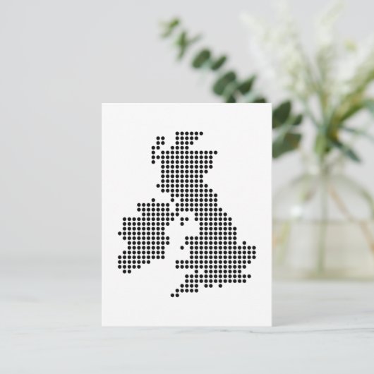 Uk Dot Map Postkarte (Stehend Vorderseite)