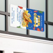 UK-Edition Leckerer Fish-N-Chips-Restaurant anpass Banner (Äußeres Gebäude)