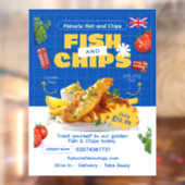 UK-Edition Leckerer Fish-N-Chips-Restaurant anpass Fensteraufkleber (Blatt 2)