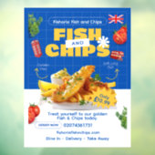 UK-Edition Leckerer Fish-N-Chips-Restaurant anpass Fensteraufkleber (Blatt 3)