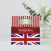 UK England Flaggen Party Einladung Red White Blue (Stehend Vorderseite)