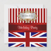 UK England Flaggen Party Einladung Red White Blue (Vorderseite)
