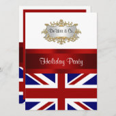 UK England Flaggen Party Einladung Red White Blue (Vorne/Hinten)