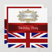 UK England Flaggen Party Einladung Red White Blue (Vorne/Hinten)