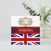 UK England Flaggen Party Einladung Red White Blue (Stehend Vorderseite)