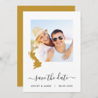 UK England Map Foto Wedding Save the Date Card