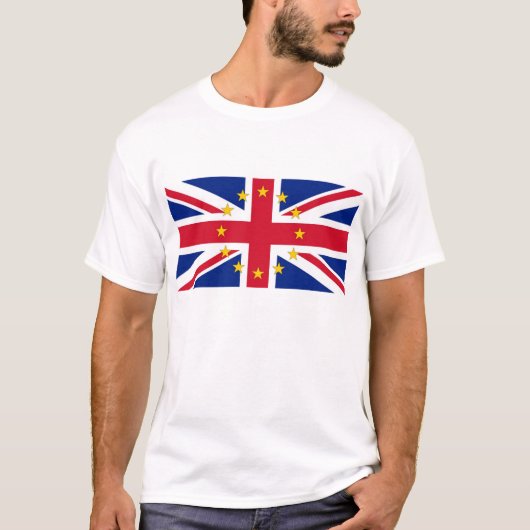 UK - EU - Verbleib - Jack Flag der Europäischen Un T-Shirt (Vorderseite)
