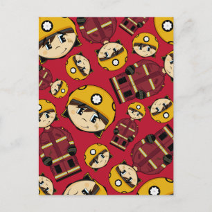 UK Firefighter Gemustert Postkarte