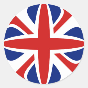 UK Fischaugen-Flaggen-Aufkleber Runder Aufkleber