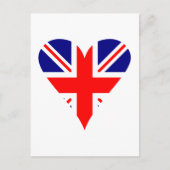 UK Flag Heart Funky Postkarte (Vorderseite)