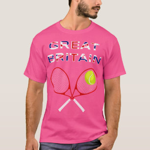 UK Flag Tennis Ball Racket Großbritannien Team Fan T-Shirt
